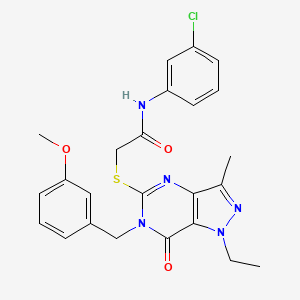 molecular formula C24H24ClN5O3S B2981563 N-(3-chlorophenyl)-2-((1-ethyl-6-(3-methoxybenzyl)-3-methyl-7-oxo-6,7-dihydro-1H-pyrazolo[4,3-d]pyrimidin-5-yl)thio)acetamide CAS No. 1358402-19-3