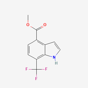 molecular formula C11H8F3NO2 B2981583 Methyl 7-(trifluoromethyl)-1H-indole-4-carboxylate CAS No. 1416438-70-4