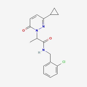 molecular formula C17H18ClN3O2 B2981615 N-(2-chlorobenzyl)-2-(3-cyclopropyl-6-oxopyridazin-1(6H)-yl)propanamide CAS No. 2034232-96-5