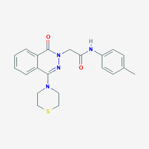 molecular formula C21H22N4O2S B2981623 N-(4-methylphenyl)-2-[1-oxo-4-(thiomorpholin-4-yl)-1,2-dihydrophthalazin-2-yl]acetamide CAS No. 1251626-43-3