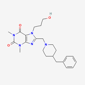 8-[(4-benzylpiperidin-1-yl)methyl]-7-(3-hydroxypropyl)-1,3-dimethyl-3,7-dihydro-1H-purine-2,6-dione