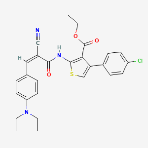 Ethyl 4-(4-chlorophenyl)-2-[[(Z)-2-cyano-3-[4-(diethylamino)phenyl]prop-2-enoyl]amino]thiophene-3-carboxylate
