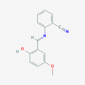 2-{[(E)-(2-hydroxy-5-methoxyphenyl)methylidene]amino}benzenecarbonitrile