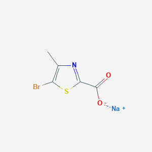 molecular formula C5H3BrNNaO2S B2981688 Sodium 5-bromo-4-methyl-1,3-thiazole-2-carboxylate CAS No. 2138517-32-3