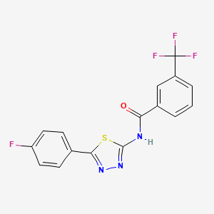molecular formula C16H9F4N3OS B2981745 N-[5-(4-氟苯基)-1,3,4-噻二唑-2-基]-3-(三氟甲基)苯甲酰胺 CAS No. 330190-89-1