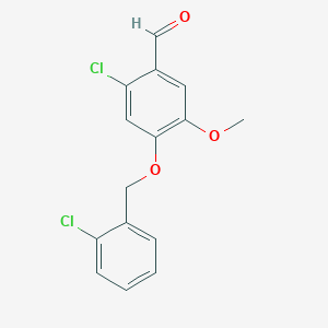 molecular formula C15H12Cl2O3 B2981831 2-Chloro-4-[(2-chlorobenzyl)oxy]-5-methoxybenzaldehyde CAS No. 832677-57-3