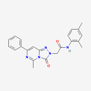 molecular formula C22H21N5O2 B2981984 N-(2,4-dimethylphenyl)-2-{5-methyl-3-oxo-7-phenyl-2H,3H-[1,2,4]triazolo[4,3-c]pyrimidin-2-yl}acetamide CAS No. 1251683-93-8