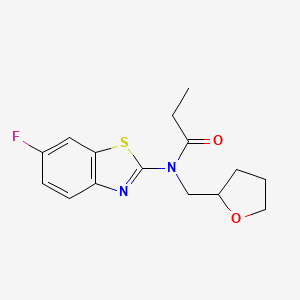 molecular formula C15H17FN2O2S B2982037 N-(6-fluorobenzo[d]thiazol-2-yl)-N-((tetrahydrofuran-2-yl)methyl)propionamide CAS No. 920205-31-8