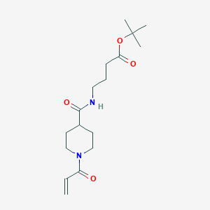 molecular formula C17H28N2O4 B2982060 Tert-butyl 4-[(1-prop-2-enoylpiperidine-4-carbonyl)amino]butanoate CAS No. 2361715-79-7