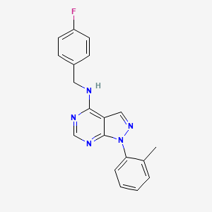 molecular formula C19H16FN5 B2982072 N-(4-fluorobenzyl)-1-(2-methylphenyl)-1H-pyrazolo[3,4-d]pyrimidin-4-amine CAS No. 1172888-25-3