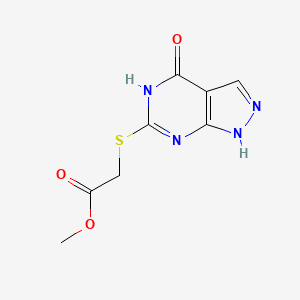molecular formula C8H8N4O3S B2982095 methyl 2-((4-oxo-4,5-dihydro-1H-pyrazolo[3,4-d]pyrimidin-6-yl)thio)acetate CAS No. 877630-48-3