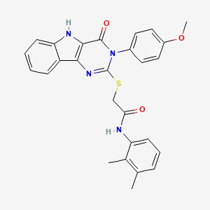 molecular formula C27H24N4O3S B2982099 N-(2,3-dimethylphenyl)-2-{[3-(4-methoxyphenyl)-4-oxo-3H,4H,5H-pyrimido[5,4-b]indol-2-yl]sulfanyl}acetamide CAS No. 536707-41-2