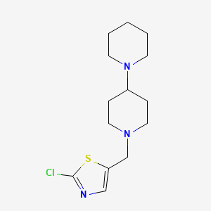 molecular formula C14H22ClN3S B2982129 1-{4-[(2-Chloro-1,3-thiazol-5-yl)methyl]piperdine}piperidine CAS No. 882747-93-5