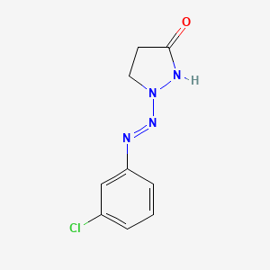 molecular formula C9H9ClN4O B2982166 1-[2-(3-chlorophenyl)diazenyl]tetrahydro-3H-pyrazol-3-one CAS No. 1164548-63-3