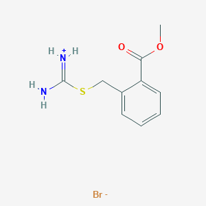 molecular formula C10H13BrN2O2S B2982170 Amino{[2-(methoxycarbonyl)benzyl]sulfanyl}methaniminium bromide CAS No. 21784-51-0