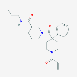 1-(4-Phenyl-1-prop-2-enoylpiperidine-4-carbonyl)-N-propylpiperidine-3-carboxamide