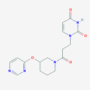 1-(3-oxo-3-(3-(pyrimidin-4-yloxy)piperidin-1-yl)propyl)pyrimidine-2,4(1H,3H)-dione