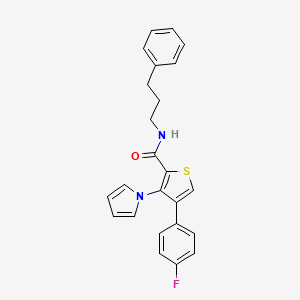4-(4-fluorophenyl)-N-(3-phenylpropyl)-3-(1H-pyrrol-1-yl)thiophene-2-carboxamide