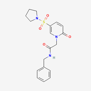 molecular formula C18H21N3O4S B2982202 N-benzyl-2-(2-oxo-5-pyrrolidin-1-ylsulfonylpyridin-1-yl)acetamide CAS No. 1251625-95-2