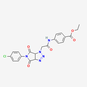 ethyl 4-({[5-(4-chlorophenyl)-4,6-dioxo-4,5,6,6a-tetrahydropyrrolo[3,4-d][1,2,3]triazol-1(3aH)-yl]acetyl}amino)benzoate