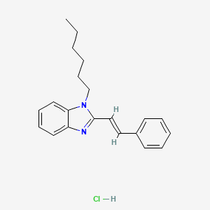 (E)-1-hexyl-2-styryl-1H-benzo[d]imidazole hydrochloride