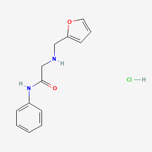 molecular formula C13H15ClN2O2 B2982245 2-[(furan-2-ylmethyl)amino]-N-phenylacetamide hydrochloride CAS No. 1052539-32-8