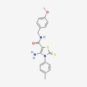 4-amino-N-(4-methoxybenzyl)-2-thioxo-3-(p-tolyl)-2,3-dihydrothiazole-5-carboxamide
