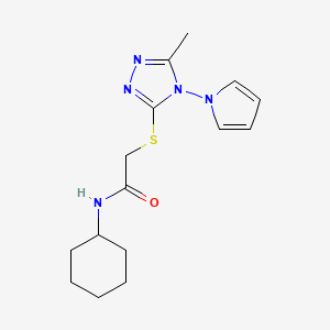 N-cyclohexyl-2-((5-methyl-4-(1H-pyrrol-1-yl)-4H-1,2,4-triazol-3-yl)thio)acetamide