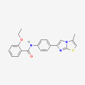 molecular formula C21H19N3O2S B2982262 2-ethoxy-N-[4-(3-methylimidazo[2,1-b][1,3]thiazol-6-yl)phenyl]benzamide CAS No. 893985-44-9