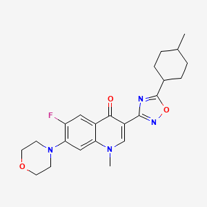 molecular formula C23H27FN4O3 B2982266 6-fluoro-1-methyl-3-[5-(4-methylcyclohexyl)-1,2,4-oxadiazol-3-yl]-7-(morpholin-4-yl)-1,4-dihydroquinolin-4-one CAS No. 2310144-77-3