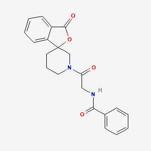 molecular formula C21H20N2O4 B2982269 N-(2-oxo-2-(3-oxo-3H-spiro[isobenzofuran-1,3'-piperidin]-1'-yl)ethyl)benzamide CAS No. 1705060-82-7