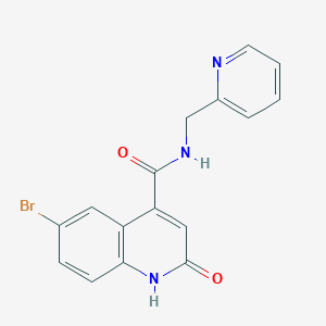 B2982303 6-bromo-2-oxo-N-(pyridin-2-ylmethyl)-1H-quinoline-4-carboxamide CAS No. 898192-73-9