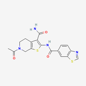 N-(6-acetyl-3-carbamoyl-4,5,6,7-tetrahydrothieno[2,3-c]pyridin-2-yl)benzo[d]thiazole-6-carboxamide
