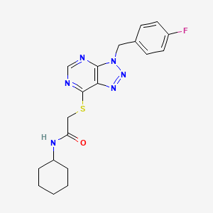 N-cyclohexyl-2-[3-[(4-fluorophenyl)methyl]triazolo[4,5-d]pyrimidin-7-yl]sulfanylacetamide