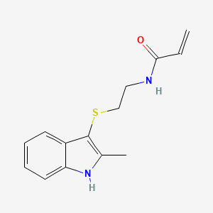 B2982315 N-[2-[(2-Methyl-1H-indol-3-yl)sulfanyl]ethyl]prop-2-enamide CAS No. 2361646-06-0