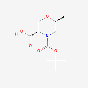 molecular formula C11H19NO5 B2982320 (3S,6R)-6-Methyl-4-[(2-methylpropan-2-yl)oxycarbonyl]morpholine-3-carboxylic acid CAS No. 2361599-13-3