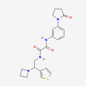 N1-(2-(azetidin-1-yl)-2-(thiophen-3-yl)ethyl)-N2-(3-(2-oxopyrrolidin-1-yl)phenyl)oxalamide