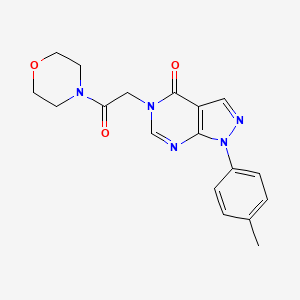molecular formula C18H19N5O3 B2982331 5-(2-morpholino-2-oxoethyl)-1-(p-tolyl)-1H-pyrazolo[3,4-d]pyrimidin-4(5H)-one CAS No. 841212-03-1