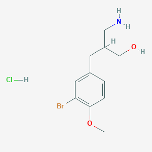 molecular formula C11H17BrClNO2 B2982342 3-Amino-2-[(3-bromo-4-methoxyphenyl)methyl]propan-1-ol hydrochloride CAS No. 1909312-39-5