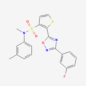 molecular formula C20H16FN3O3S2 B2982354 2-[3-(3-fluorophenyl)-1,2,4-oxadiazol-5-yl]-N-methyl-N-(3-methylphenyl)thiophene-3-sulfonamide CAS No. 1251676-53-5