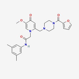 molecular formula C26H30N4O5 B2982386 N-(3,5-dimethylphenyl)-2-(2-((4-(furan-2-carbonyl)piperazin-1-yl)methyl)-5-methoxy-4-oxopyridin-1(4H)-yl)acetamide CAS No. 921495-65-0