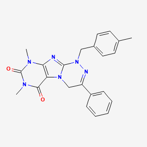 molecular formula C23H22N6O2 B2982395 7,9-dimethyl-1-(4-methylbenzyl)-3-phenyl-7,9-dihydro-[1,2,4]triazino[3,4-f]purine-6,8(1H,4H)-dione CAS No. 898448-41-4