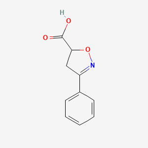 molecular formula C10H9NO3 B2982400 3-Phenyl-4,5-dihydro-isoxazole-5-carboxylic acid CAS No. 4872-58-6