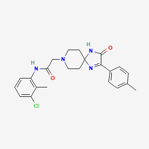 molecular formula C23H25ClN4O2 B2982426 N-(3-chloro-2-methylphenyl)-2-[2-(4-methylphenyl)-3-oxo-1,4,8-triazaspiro[4.5]dec-1-en-8-yl]acetamide CAS No. 932291-80-0