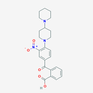 molecular formula C24H27N3O5 B2982462 2-({3-Nitro-4-[4-(piperidin-1-yl)piperidin-1-yl]phenyl}carbonyl)benzoic acid CAS No. 1370587-31-7