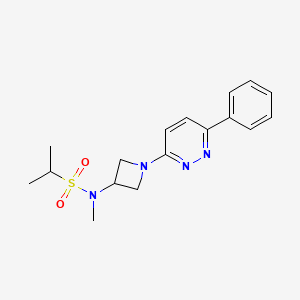 molecular formula C17H22N4O2S B2982473 N-Methyl-N-[1-(6-phenylpyridazin-3-yl)azetidin-3-yl]propane-2-sulfonamide CAS No. 2380098-37-1