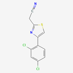 molecular formula C11H6Cl2N2S B2982498 2-[4-(2,4-Dichlorophenyl)-1,3-thiazol-2-yl]acetonitrile CAS No. 730951-49-2