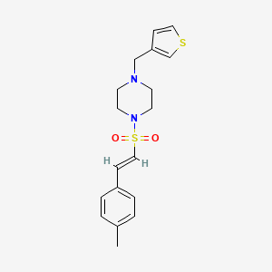 (E)-1-((4-methylstyryl)sulfonyl)-4-(thiophen-3-ylmethyl)piperazine