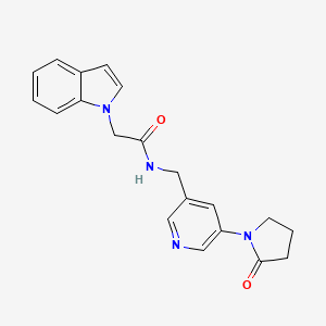 2-(1H-indol-1-yl)-N-((5-(2-oxopyrrolidin-1-yl)pyridin-3-yl)methyl)acetamide