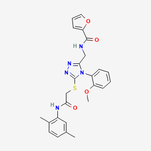 N-[[5-[2-(2,5-dimethylanilino)-2-oxoethyl]sulfanyl-4-(2-methoxyphenyl)-1,2,4-triazol-3-yl]methyl]furan-2-carboxamide